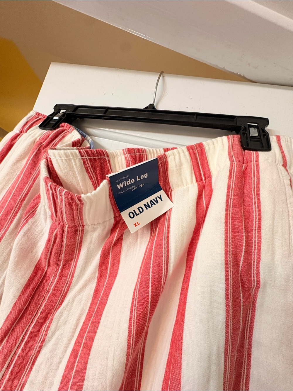 Old Navy Wide Leg Striped Pants - 2 pairs: Red & White AND Blue & White